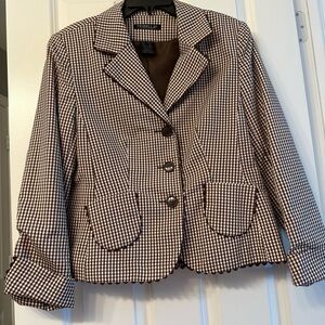 Tribella Brown & White  Size 10 Checked Jacket